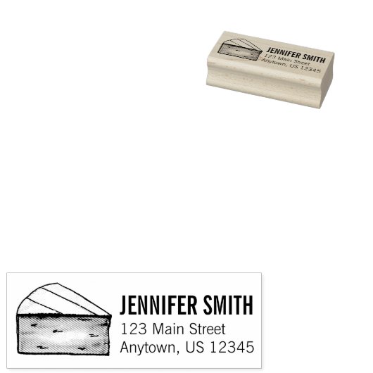 Frans Brie Cheese Wedge Food Persoonlijk adres Rubberstempel (Gestempeld)