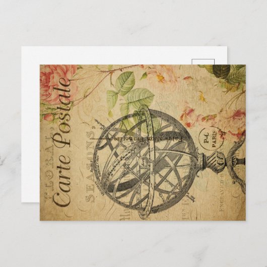 Frans Briefkaart Armillary Sphere (Voorkant / Achterkant)