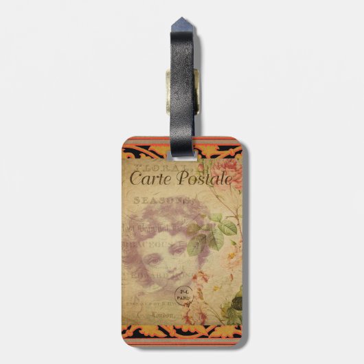 Frans Briefkaart Bag Label Bagagelabel (Achterkant verticaal)