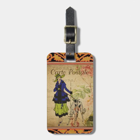 Frans Briefkaart Bag Label Bagagelabel (Voorkant verticaal)