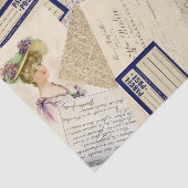  Frans Briefkaart Beach Floral Collage Tissuepapier (Detail)