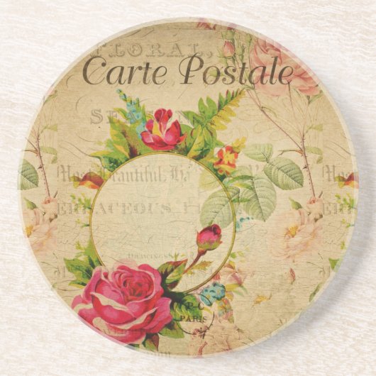 Frans Briefkaart Beverage Coaster Zandsteen Onderzetter (Voorkant)