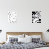 Frans Briefkaart Bloemen Boeket Zwart Muurkunst Sets (Slaapkamer)