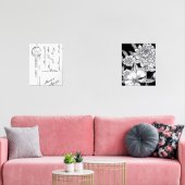 Frans Briefkaart Bloemen Boeket Zwart Muurkunst Sets (Woonkamer)