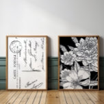Frans Briefkaart Bloemen Boeket Zwart Muurkunst Sets<br><div class="desc">Frans Briefkaart Bloemenboeket Zwart Wall Art Sets</div>