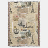 Frans Briefkaart Collage Throw Blanket Deken (Voorkant Verticaal)