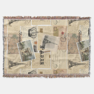 Frans Briefkaart Collage Throw Blanket Deken