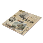 Frans Briefkaart Collage Tile of Trivet Tegeltje (Zijkant)