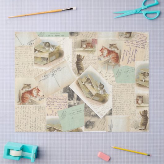  Frans Briefkaart (groot) Tissuepapier (Craft)