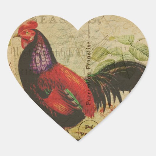 Frans Briefkaart Heart Sticker (Voorkant)