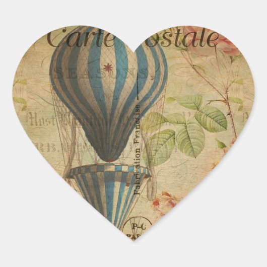 Frans Briefkaart Heart Sticker (Voorkant)