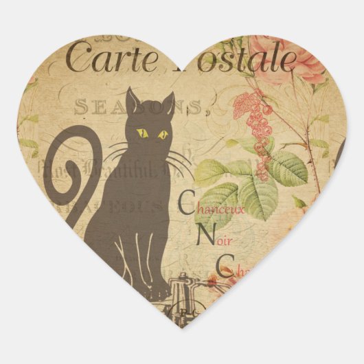 Frans Briefkaart Heart Sticker (Voorkant)