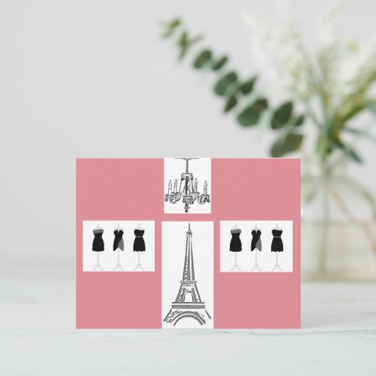 Frans Briefkaart in de Franse stad Paris (Staand voorkant)