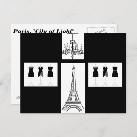 Frans Briefkaart in de Franse stad Paris (Voorkant / Achterkant)
