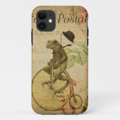 Frans Briefkaart Kikker Riding Bicycle Roos Case-Mate iPhone Case (Achterkant)