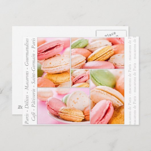 Frans Briefkaart Macarons (Voorkant / Achterkant)