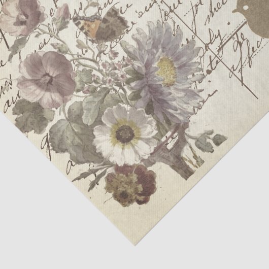  Frans Briefkaart met bloemen Tissuepapier (Detail)