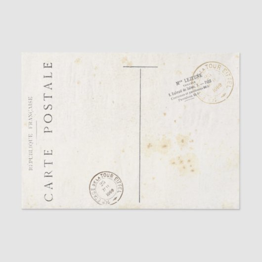 Frans Briefkaart met poststempel Tissuepapier (Voorkant)