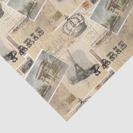 Frans Briefkaart Parijs Weefselpapier Tissuepapier (Detail)