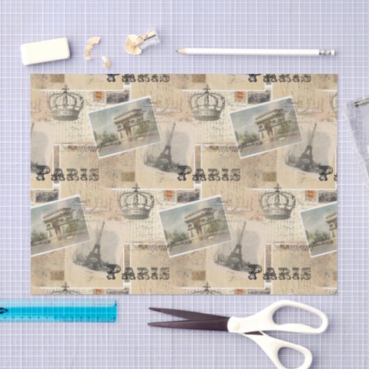 Frans Briefkaart Parijs Weefselpapier Tissuepapier (Craft)