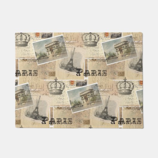 Frans Briefkaart Paris Doormat Deurmat (Voorkant)