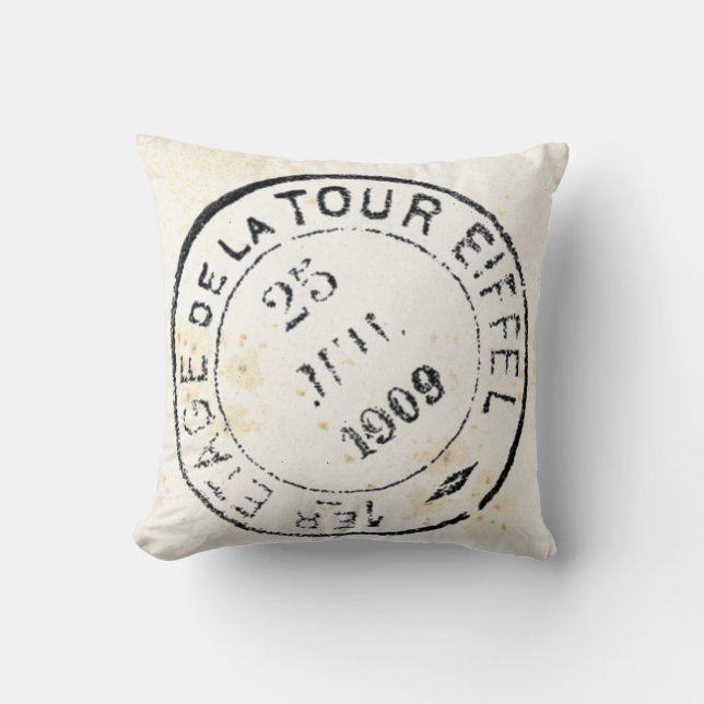  Frans Briefkaart Pillow (Eiffeltoren) Kussen (Voorkant)
