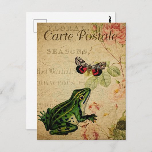  Frans Briefkaart, Retro Fog en Butterfly Briefkaart (Voorkant / Achterkant)