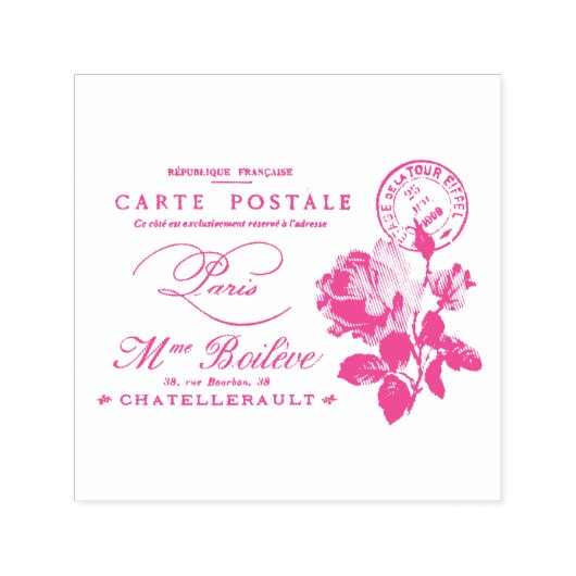 FRANS BRIEFKAART RUBBER STAMP  ZELFINKTENDE STEMPEL (Design)