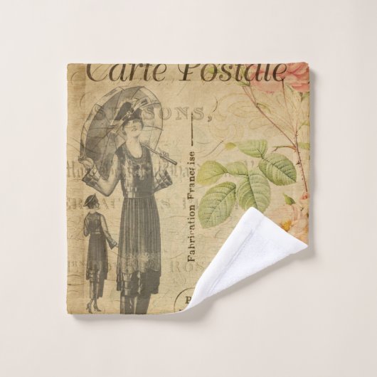  Frans briefkaart van de vrouw van de mode Washandje (Wasdoekje)