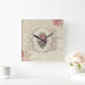  Frans Briefkaart van Floral Vierkante Klok (Huis)