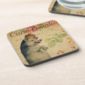 Frans Briefkaart varken met kroongras Bier Onderzetter (Linkerzijde)