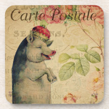  Frans Briefkaart varken met kroongras