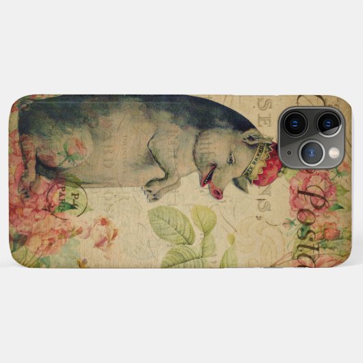  Frans Briefkaart varken met kroongras Case-Mate iPhone Case (Achterkant (horizontaal))