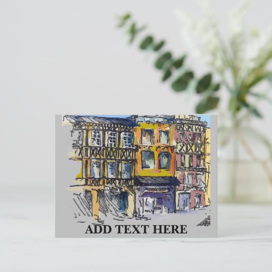 Frans Briefkaart voor driemaandelijkse reizen (Staand voorkant)