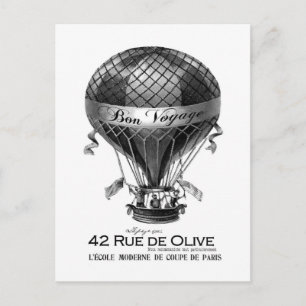 frans briefkaart voor heteluchtballonnen