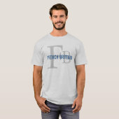 Frans Brittany Breed Monogram Design T-shirt (Voorkant volledig)