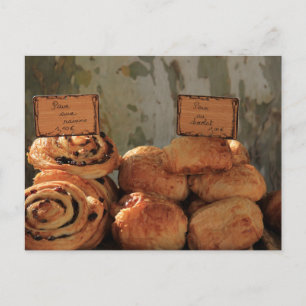 Frans brood bij een marktkraam briefkaart