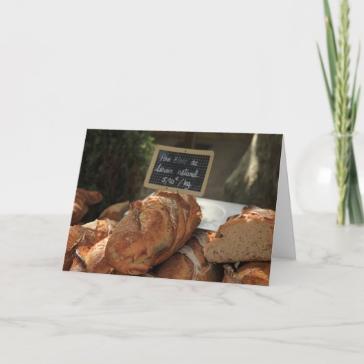 Frans brood bij een marktkraam kaart (Voorkant)