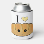 Frans brood citeert bakkerij cartoon baguette blikjeskoeler (Blikje Achterkant)