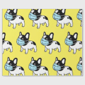FRANS BULL DOG WEARING MASKWappapier Cadeaupapier (Vlak)
