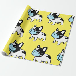 FRANS BULL DOG WEARING MASKWappapier Cadeaupapier
