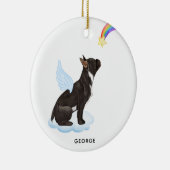 Frans Bulldog Angel Personalized Dog Pet Memorial Keramisch Ornament (Rechts)