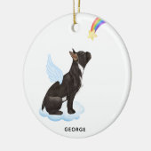 Frans Bulldog Angel Personalized Dog Pet Memorial Keramisch Ornament (Links)