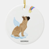 Frans Bulldog Angel Personalized Pet Dog Memorial Keramisch Ornament (Voorkant)