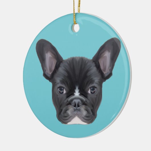 Frans Bulldog Art Portrait Keramisch Ornament (Links)