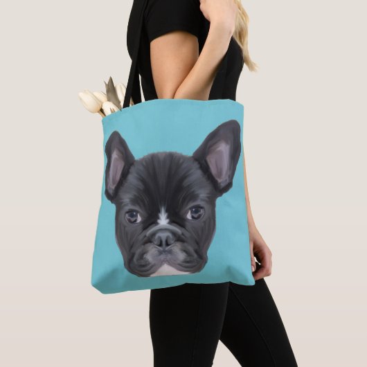 Frans Bulldog Art Portrait Tote Bag (Dichtbij)