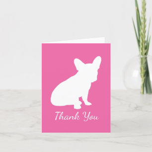 Frans Bulldog Baby shower Frenchie Pink Bedankkaart