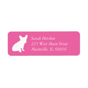 Frans Bulldog Baby shower Frenchie Pink Etiket