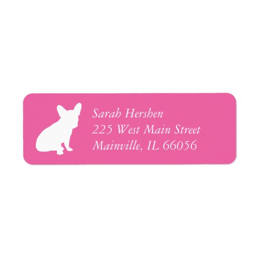 Frans Bulldog Baby shower Frenchie Pink Etiket (Voorkant)