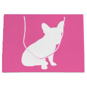 Frans Bulldog Baby shower Frenchie Pink Groot Cadeauzakje (Voorkant)